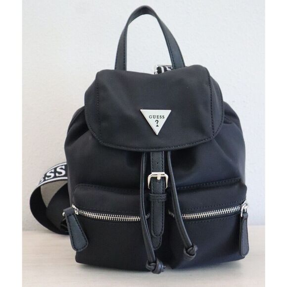 Guess NL917232 Women's Black Clemmons Nylon Rucksack Backpack - Picture 1 of 11